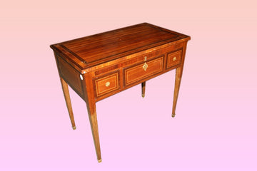 Small French dressing table from the 1800s, Louis XVI style, in carob wood