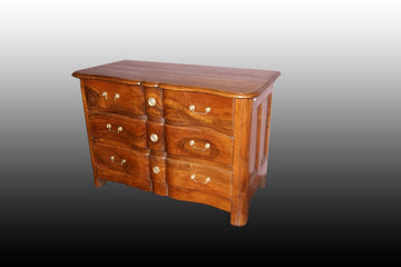 Beautiful French chest of drawers from the late 18th century Regency style in solid walnut wood