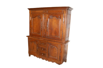 Grande credenza doppio corpo del 1700 francese stile Provenzale in legno di rovere