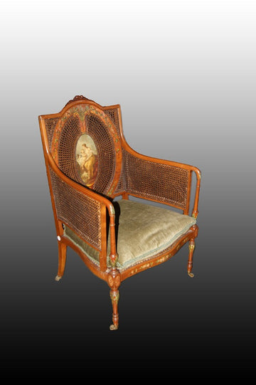 English Sheraton armchair from the early 19th century in mahogany wood