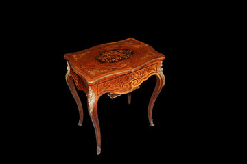 Richly inlaid Louis XV style dressing table from the 19th century