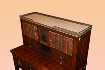 Beautiful French inlaid writing desk from the early 1800s in Louis XVI style