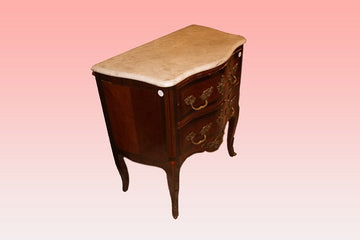 Splendid French small chest of drawers from the early 1800s in Regency style in bois de violette wood