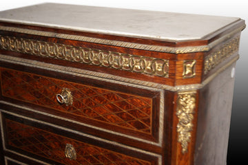 French secretaire desk chest from 1800 Napoleon III style with bronzes and marble
