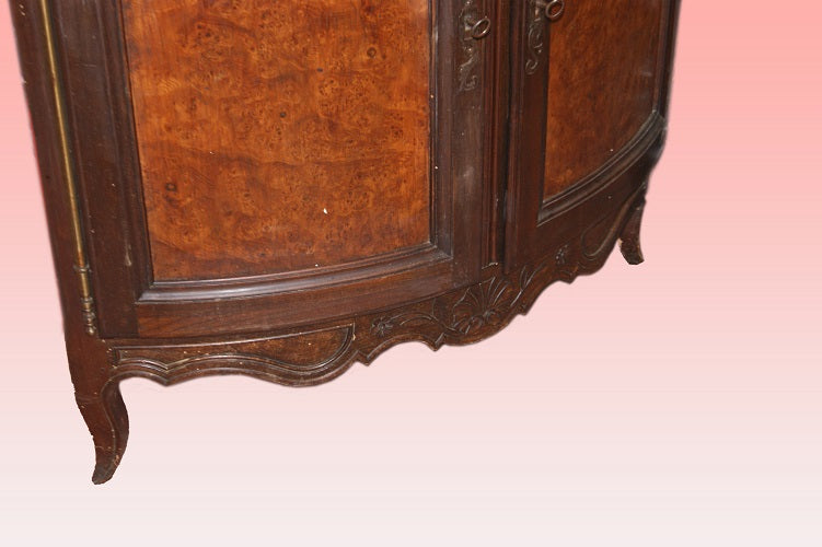 Angoliera francese con alzata in legno rovere e olmo stile Provenzale del 1800
