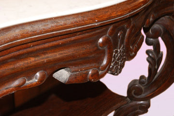 Beautiful French Louis Philippe style console table in rosewood with marble