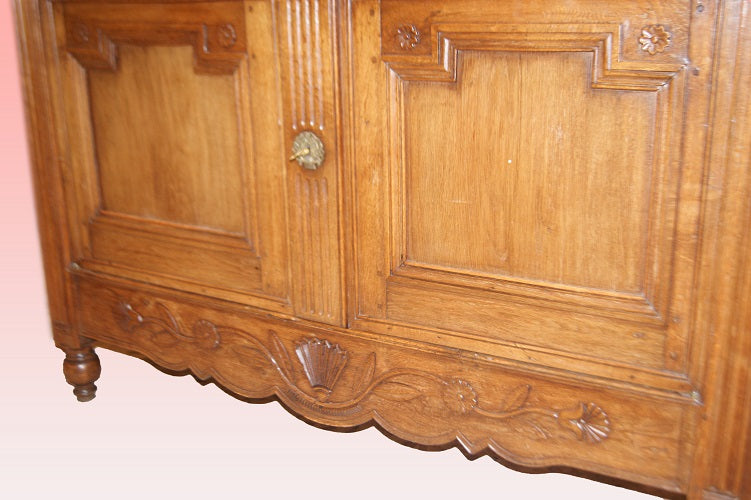 Credenza 2 porte rustica francese del 1800 in legno di rovere