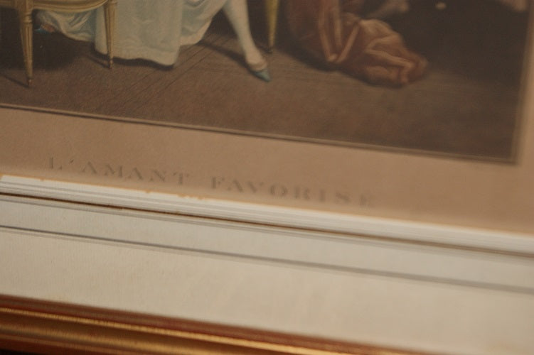 Coppia di stampe francesi del 1800 Con personaggi Stampe Antiche a colori