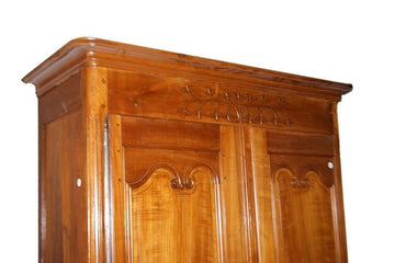 Ancient large Provençal style cherry wardrobe from the 1700s