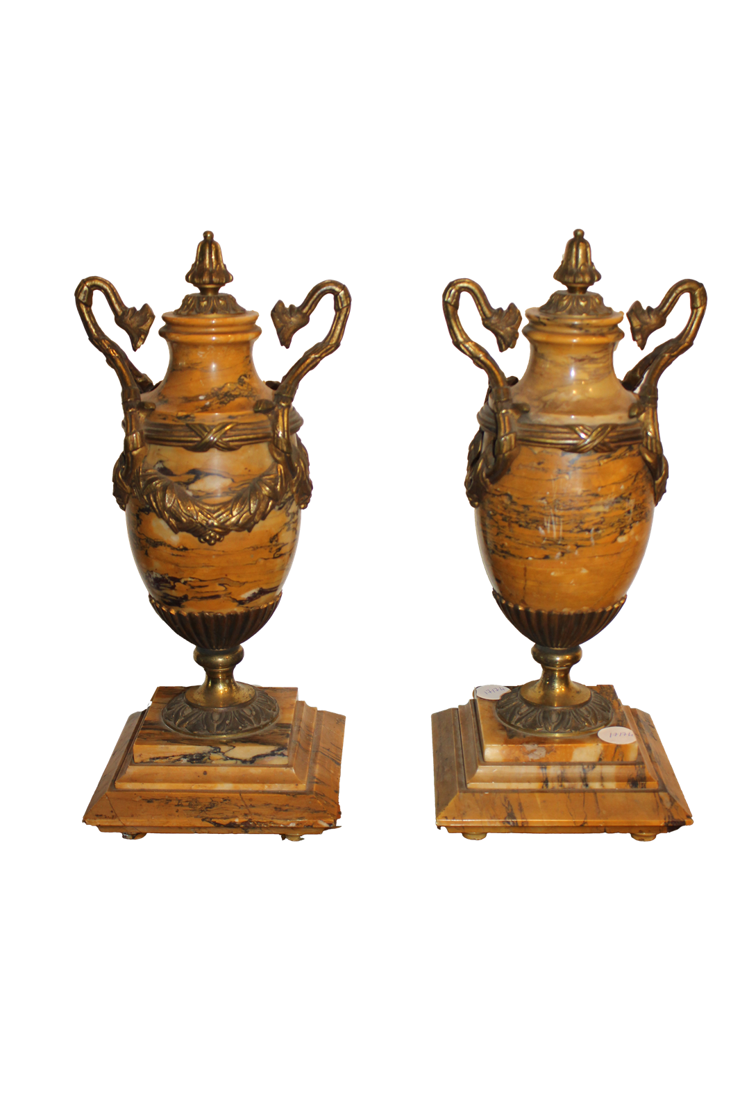 Paire de vases en marbre de style Empire français - XIXe siècle