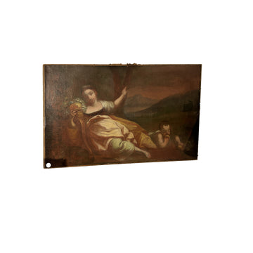 Coppia di Oli su tela Raffiguranti Allegorie XVIII secolo