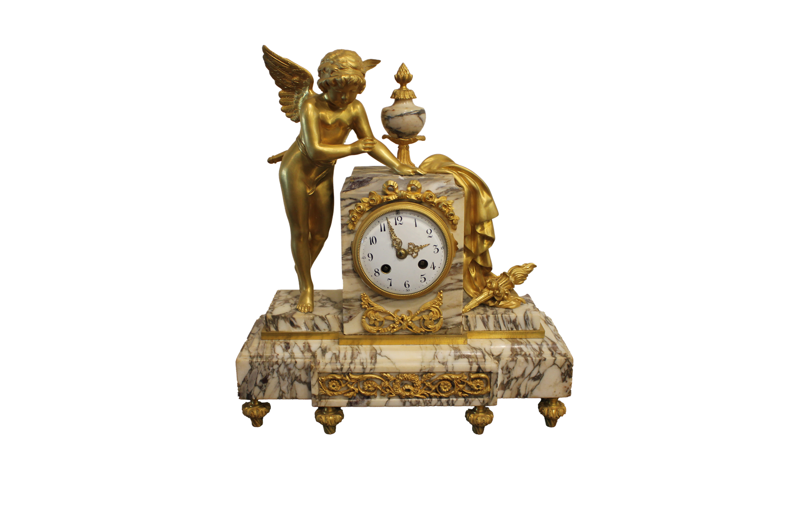 Pendule de cheminée en marbre et bronze doré – XIXe siècle