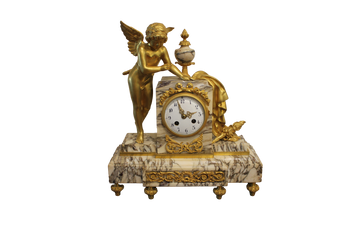 Pendule de cheminée en marbre et bronze doré – XIXe siècle