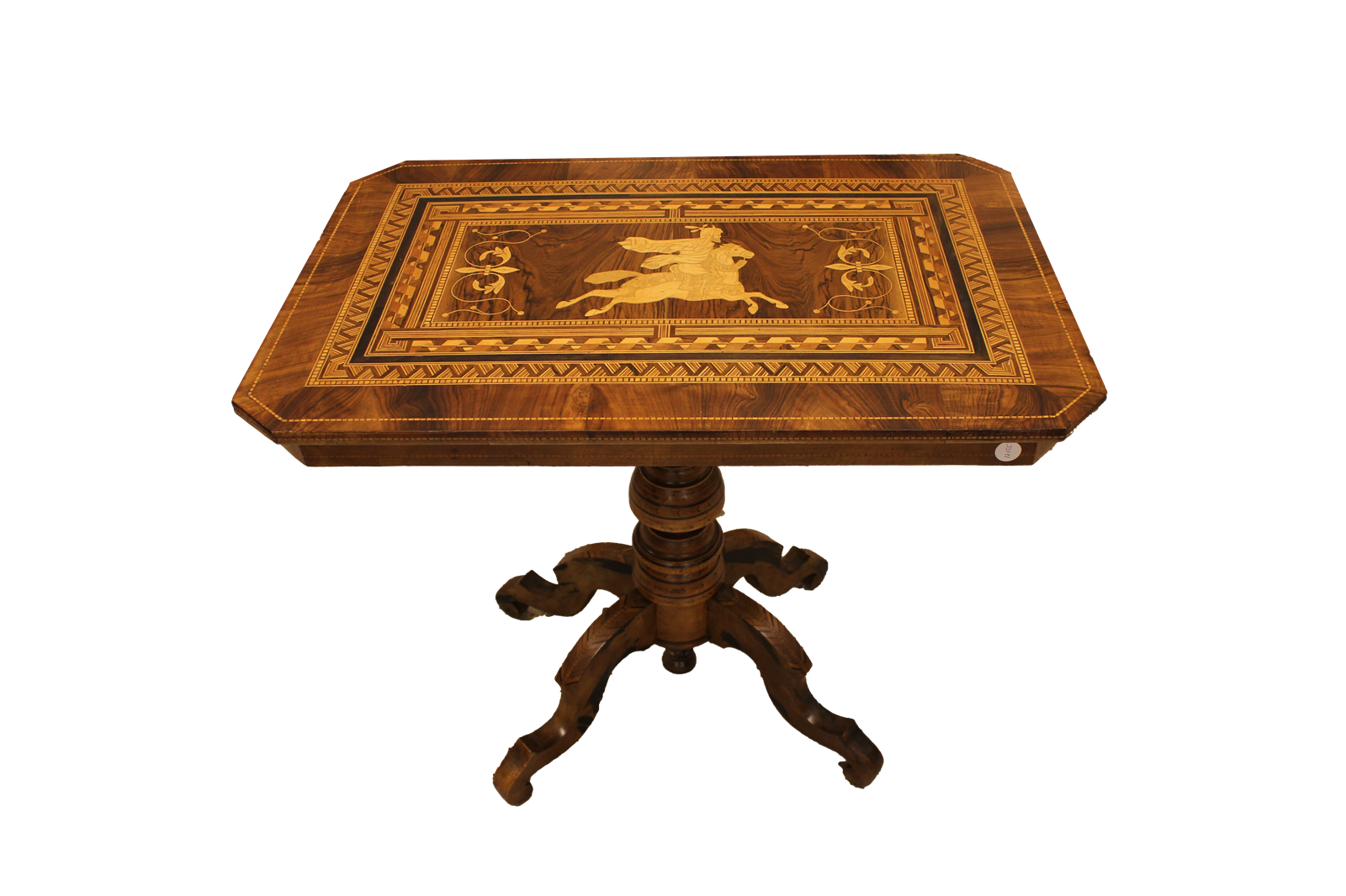 Table basse raffinée Sorrento en noyer marqueté – milieu du XIXe siècle