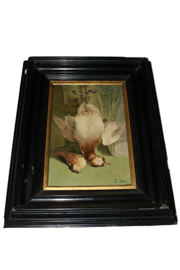 Coppia di Dipinti su Porcellana Francesi Metà ’800 – Scene di Cacciagione Ottocentesche