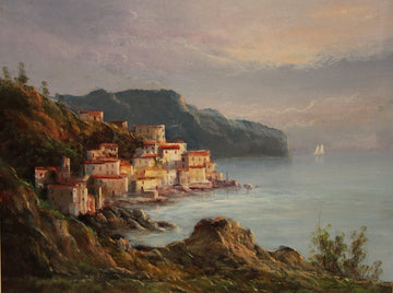 Huile sur toile italienne du 20ème siècle Signée 