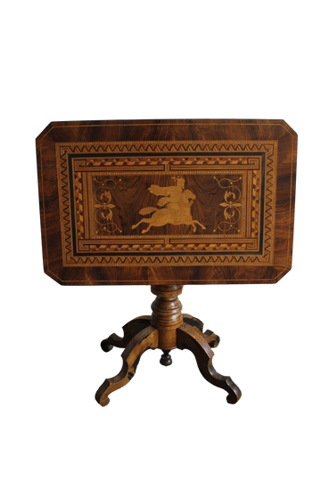Refined Sorrento coffee table in inlaid walnut – mid-19th century