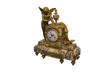 Pendule de cheminée en marbre et bronze doré – XIXe siècle
