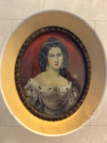 Dipinto su Miniatura raffigurante Dama XIX secolo