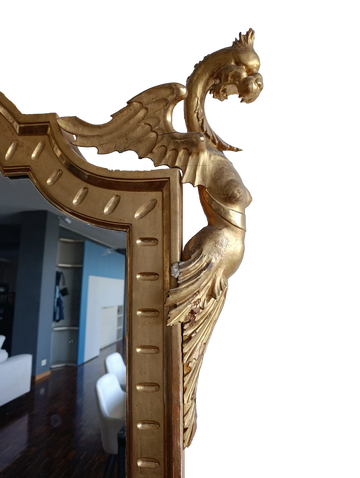 Grand miroir sur pied de la seconde moitié du XIXe siècle