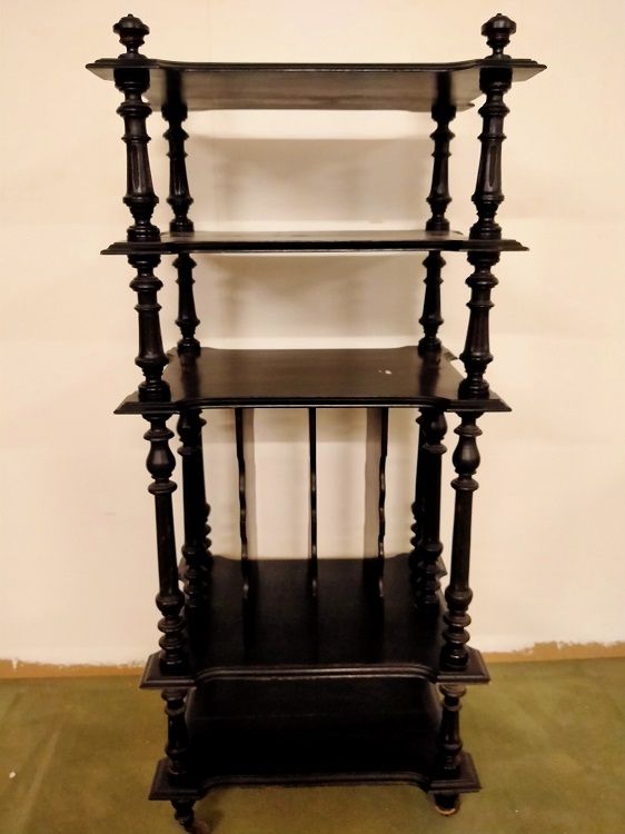 Etagere francese Luigi Filippo in legno ebanizzato