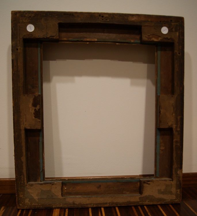 Antica cornice inglese del 1800 in legno dorato foglia oro 65x71cm