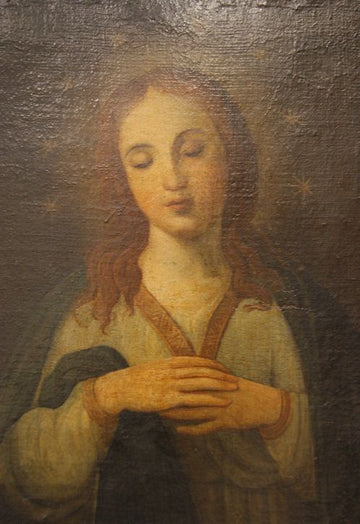 Huile sur toile représentant la Vierge Marie 1700