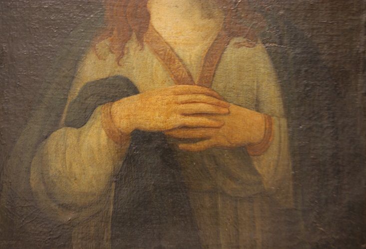 Olio su tela raffigurante Vergine Maria 1700