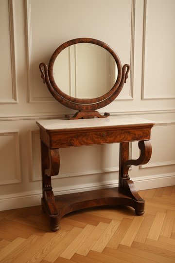Ancient Empire style Dressing Table from the 1800s with marble