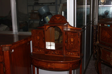 Petite console Cabinet anglais du 19ème siècle, style Sheraton en bois de satin