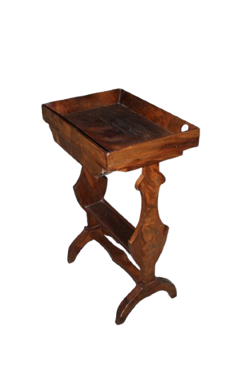 French Two-Tier Side Table in Directory Style, Mahogany, Mid 19th Century