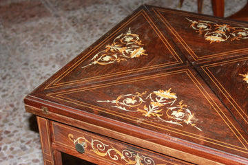Table de jeu anglaise du 19e siècle de style victorien en bois de palissandre