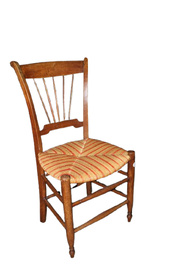 Set of 5 French Rustic Country Chairs, Late 19th Century