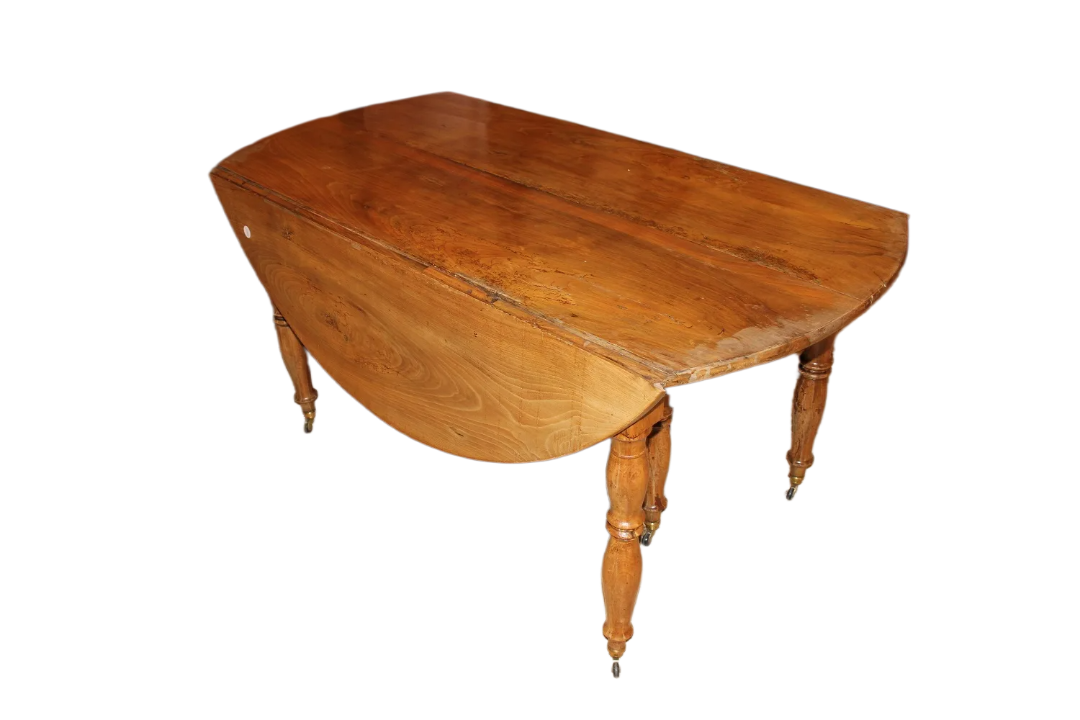 Tavolo Circolare Allungabile Con Alette Francese del 1800