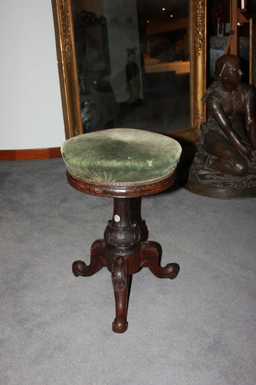 Victorian Swivel Piano Stool Ottoman from the 1800s