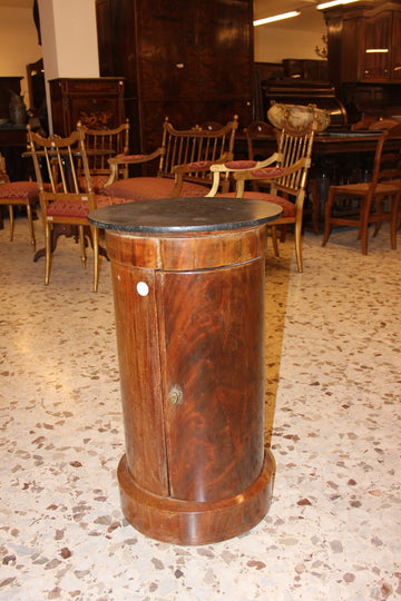 Chevet Ancien à cylindre français du XIXe siècle de style Directoire en bois de mahogany