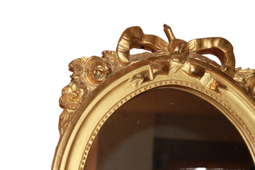 Piccola Specchiera Ovale Francese di fine XIX secolo