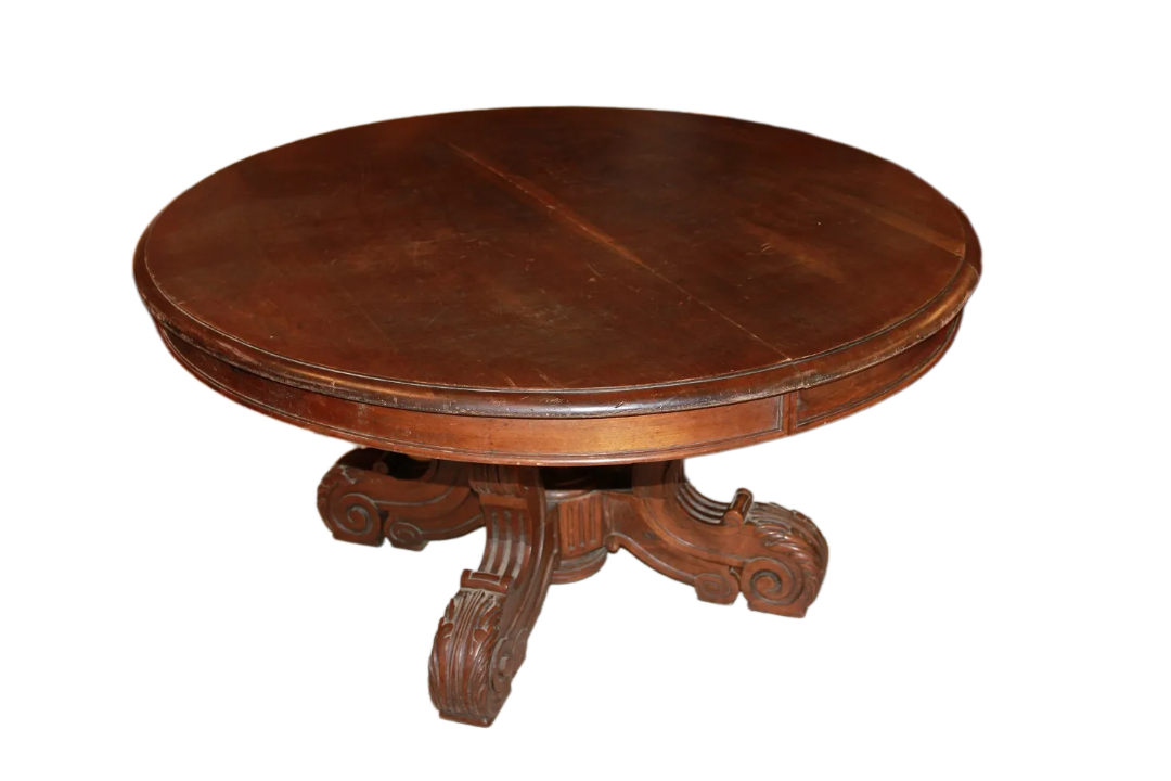 Table ovale extensible de style Louis Philippe en bois de noyer du XIXe siècle
