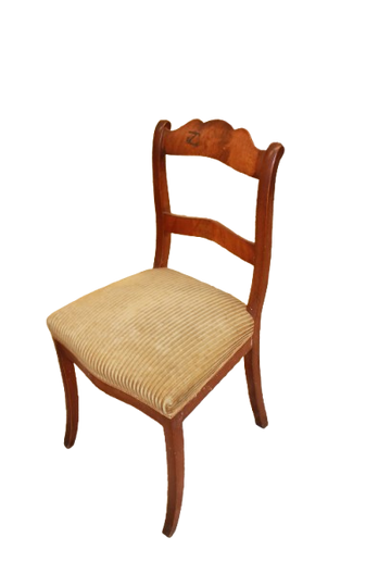 Gruppo di 4 sedie Biedermeier del 1800 In Mogano Biondo