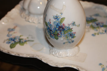 Toiletten-Set aus Porzellan Blau-Weiß, Nordeuropa, 19. Jahrhundert