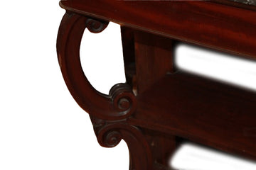 Französische Empire-Konsole aus Mahagoni mit Schwarzer Marmorplatte, Mitte 19. Jahrhundert