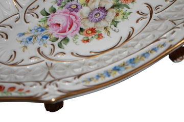 Centrotavola in Porcellana Nord Europa del 1800 con decori Floreali