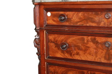 Settimanale Francese Stile Luigi Filippo in Mogano con Piano in Marmo XIX secolo