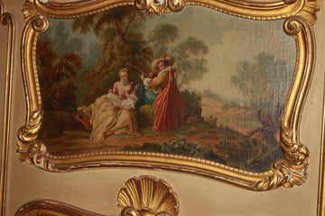 Caminiera Francese del 1800 con Dipinto Scena Galante
