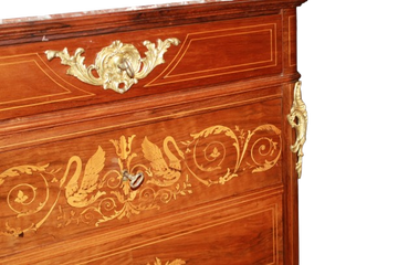 Elegant Charles X French Secretaire – Early 19th Century, Inlaid Rosewood and Gilt Bronze
