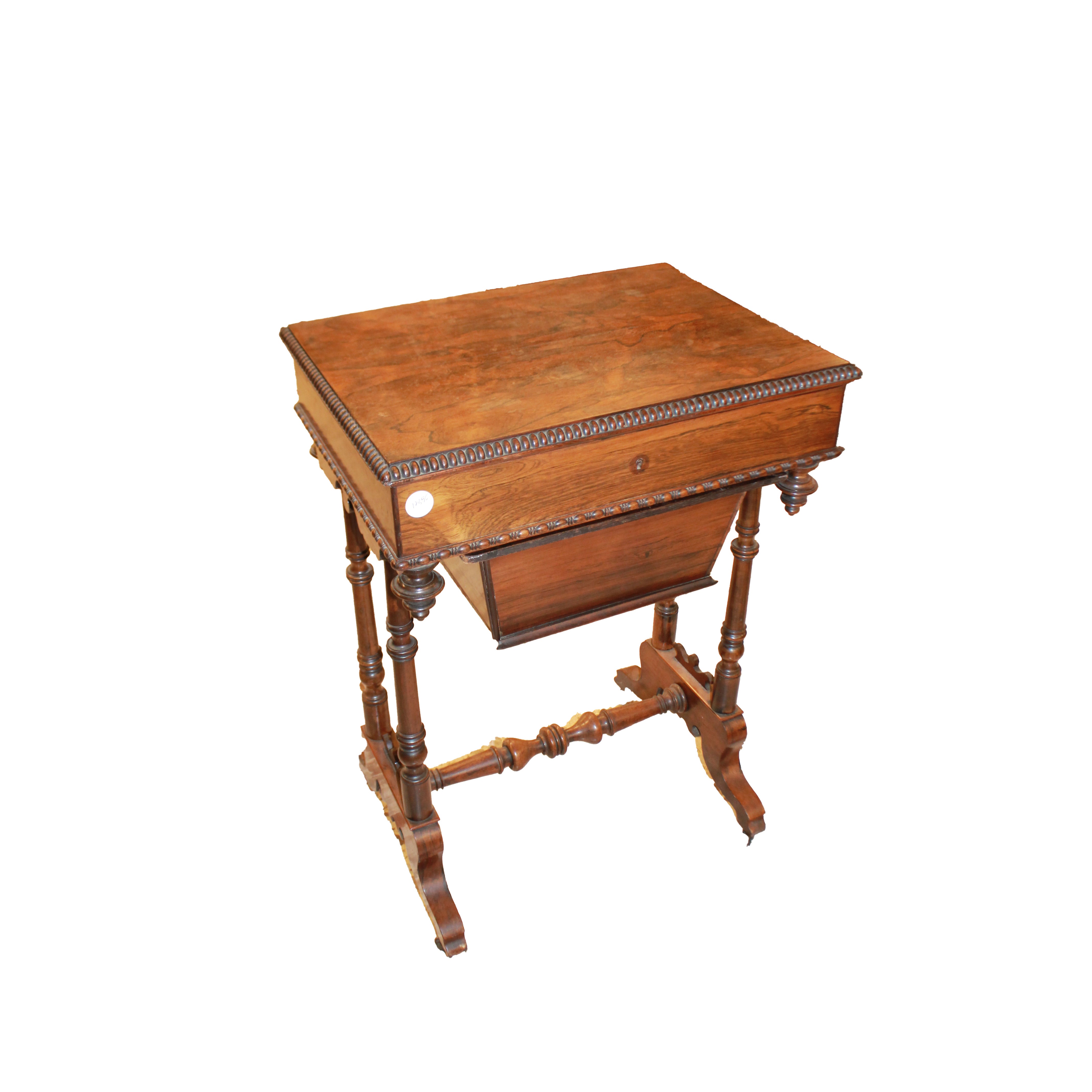 French Charles X Dressing Table in Figured Walnut with Mirror, 19th Ce