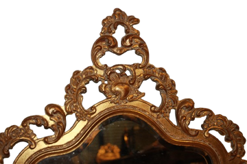 Specchiera Italiana Dorata di inizio 1900 con cimasa