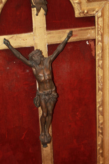 Crocifisso in bronzo da appoggio o da parete fine 1700