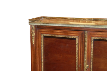 French Louis XV Cabinet in Bois de Rose with Floral Marquetry and Gilt Bronze Mounts, 19th Century