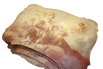 Tavolini a Nido Francese di inizio 1900 Riccamente dipinti Dame E Putti